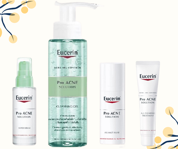 Review bộ sản phẩm Eucerin trị mụn, kem trị mụn Eucerin ProAcne Solution dành cho da nhờn mụn